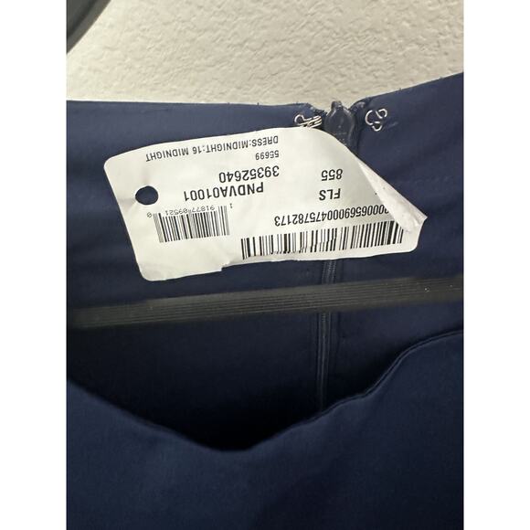 Ieena Mac Duggal Midnight Sleeveless V-Neck Beaded Shoulders Dress 55600 Size 16 - Picture 6 of 8